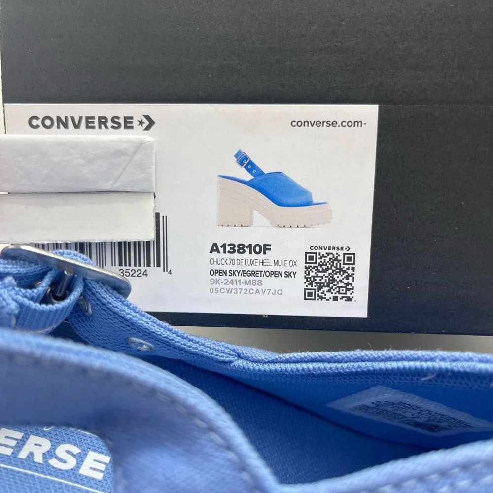 Converse WMNS A13810F
CHUCK 70 DE LUXE HEEL MULE OX OPEN SKY/EGRET Platform Heel - Picture 14 of 16